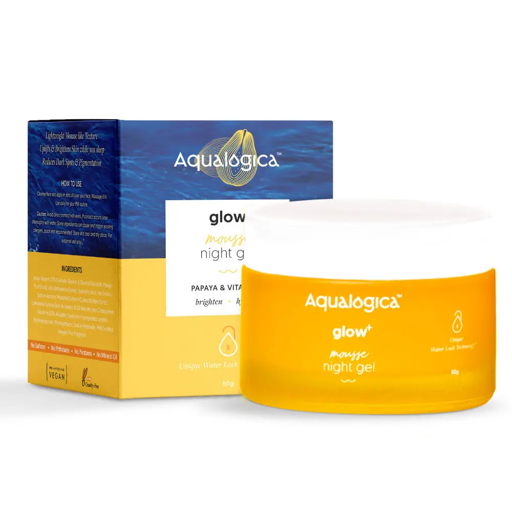 Aqualogica Glow+ Mousse Night Gel with Papaya & Vitamin C 50 g