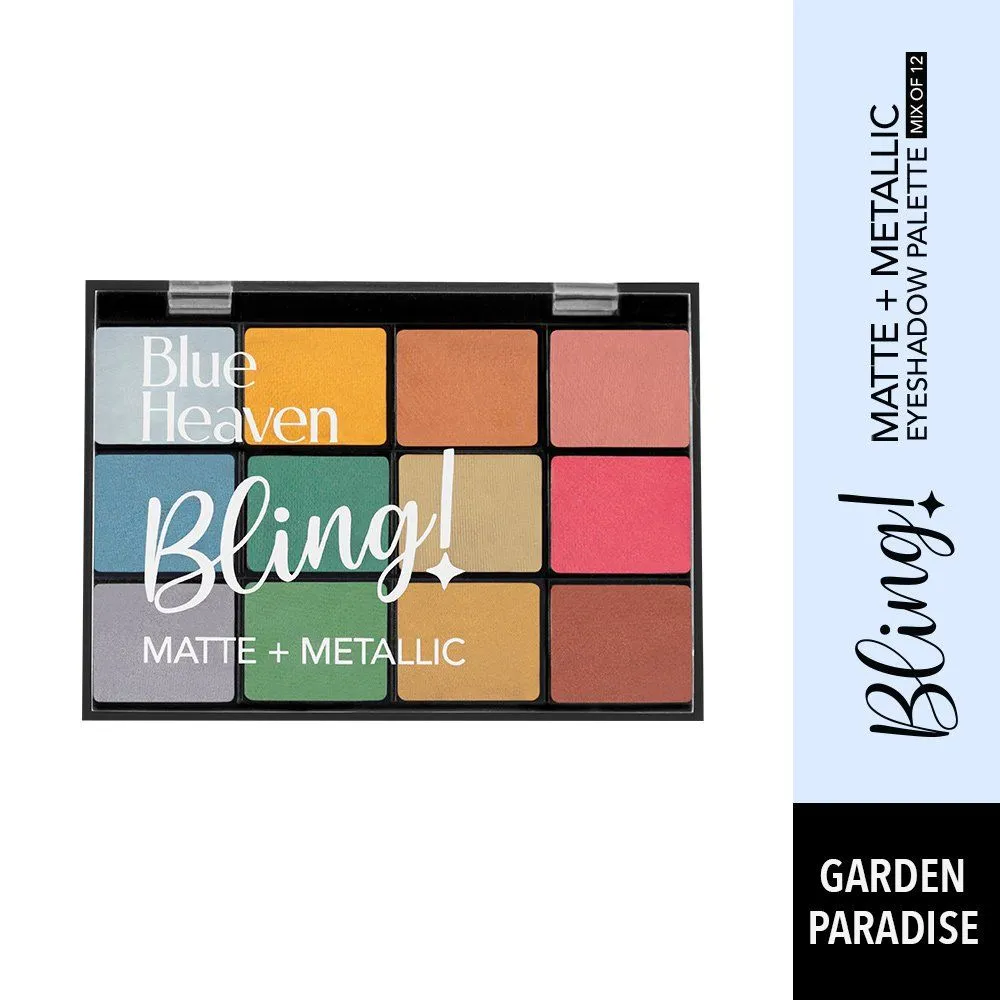 Blue Heaven 12-in-1 Bling Eyeshadow Palette - Garden Paradise