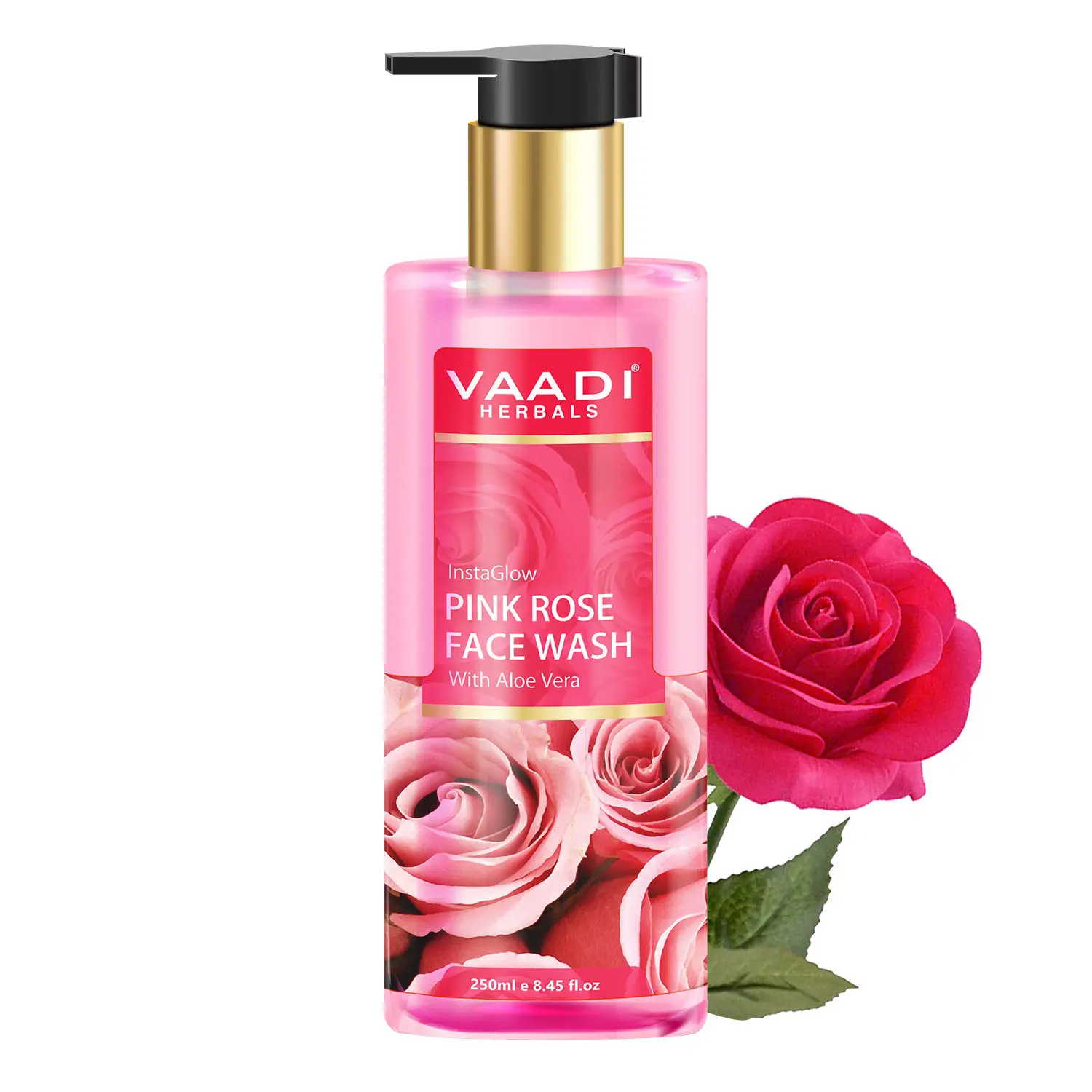 Vaadi Herbals Insta Glow Pink Rose Fase wash with Aloe vera extract (250 ml)