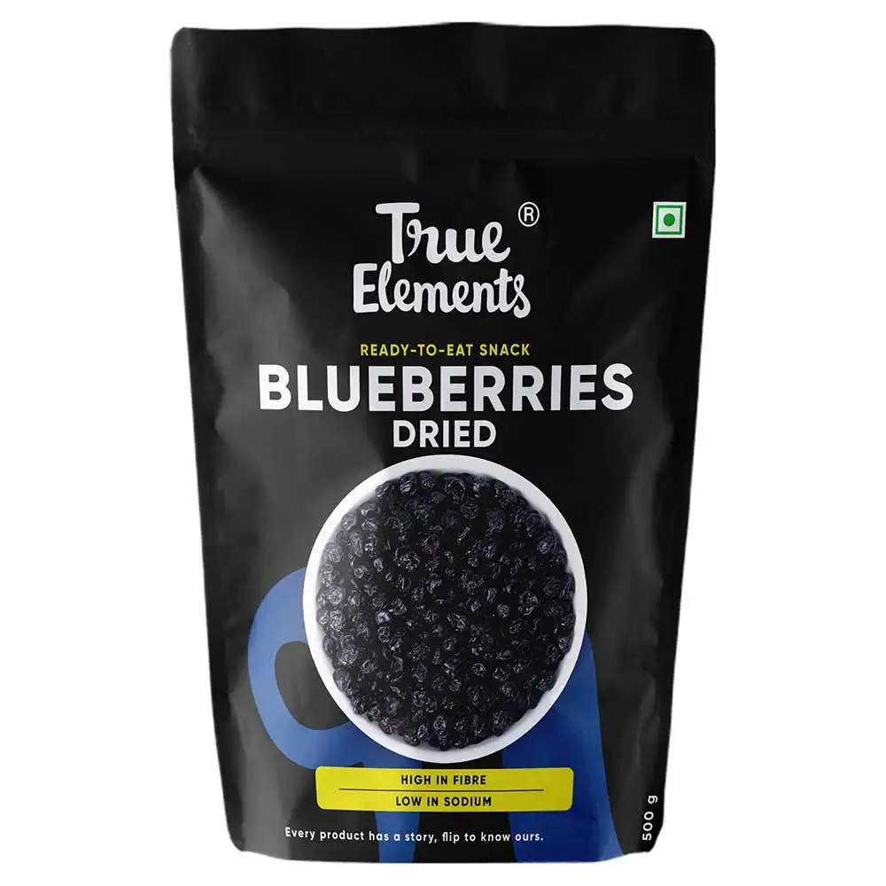 True Elements Dried Blueberries,  Natural  0.5 kg