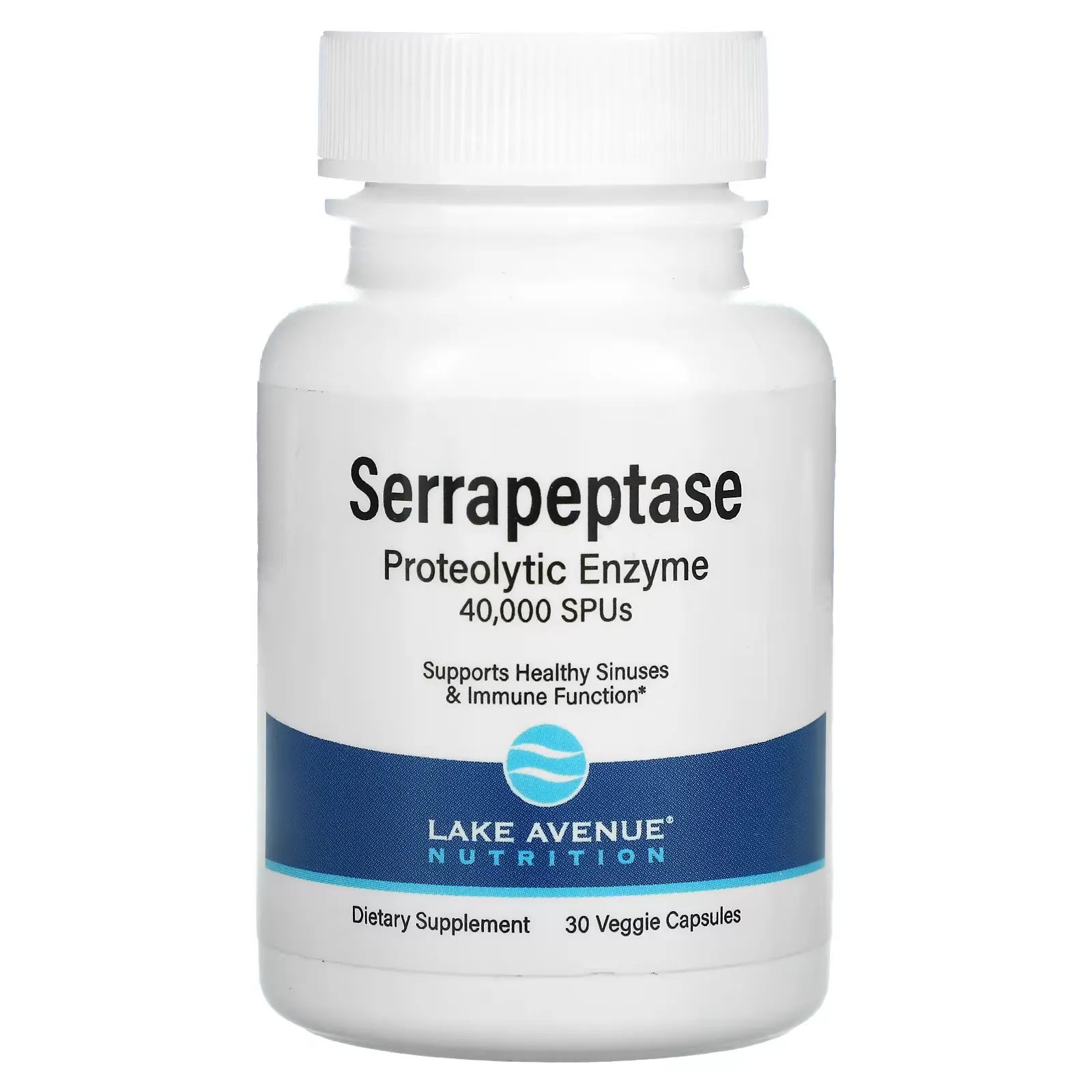 Serrapeptase, Proteolytic Enzyme, 40,000 SPUs, 30 Veggie Capsules