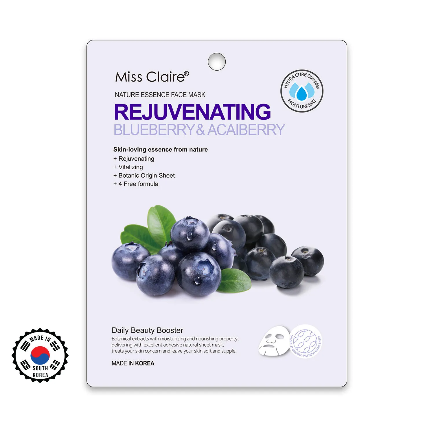 Miss Claire Nature Essence Face Mask - Blueberry & Acai Berry