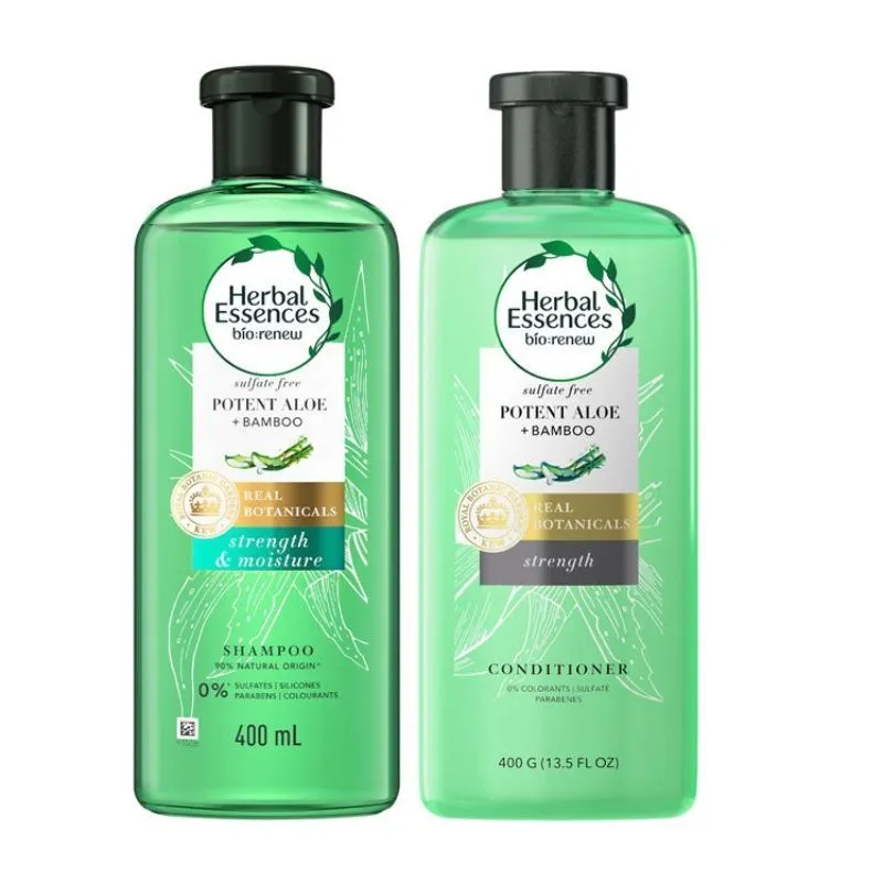 Herbal Essences Aloe & Bamboo Shampoo + Conditioner For Soft Smooth Hair, No Sulphates & Paraben