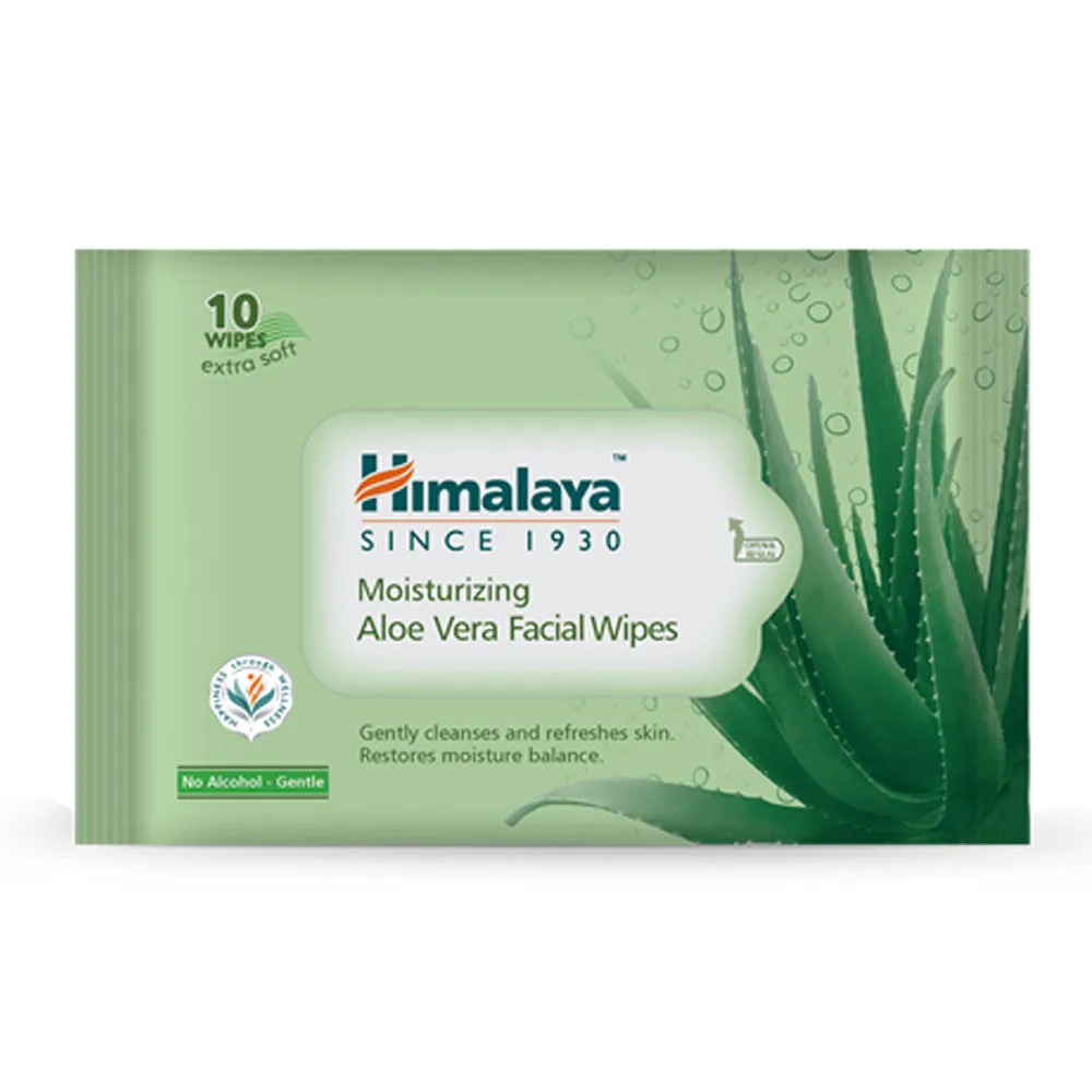 Himalaya Moisturising Aloe Vera Facial Wipes (10 Wipes)