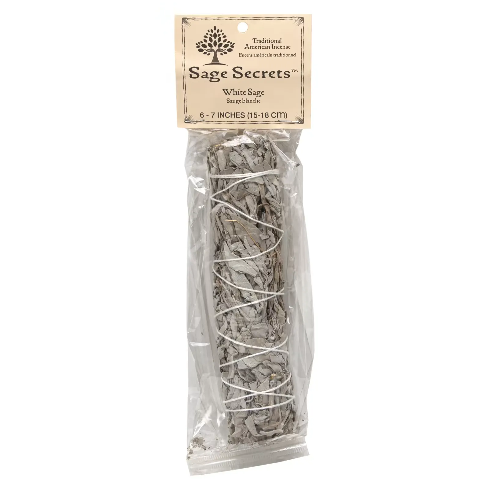 Traditional American Incense, White Sage, Medium (6-7 inches), 1 Smudge Wand