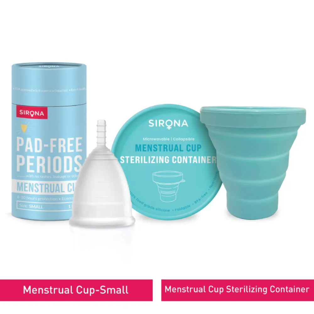 Sirona Fda Approved Reusable Menstrual Cup (Small) With Menstrual Cup Sterilizer