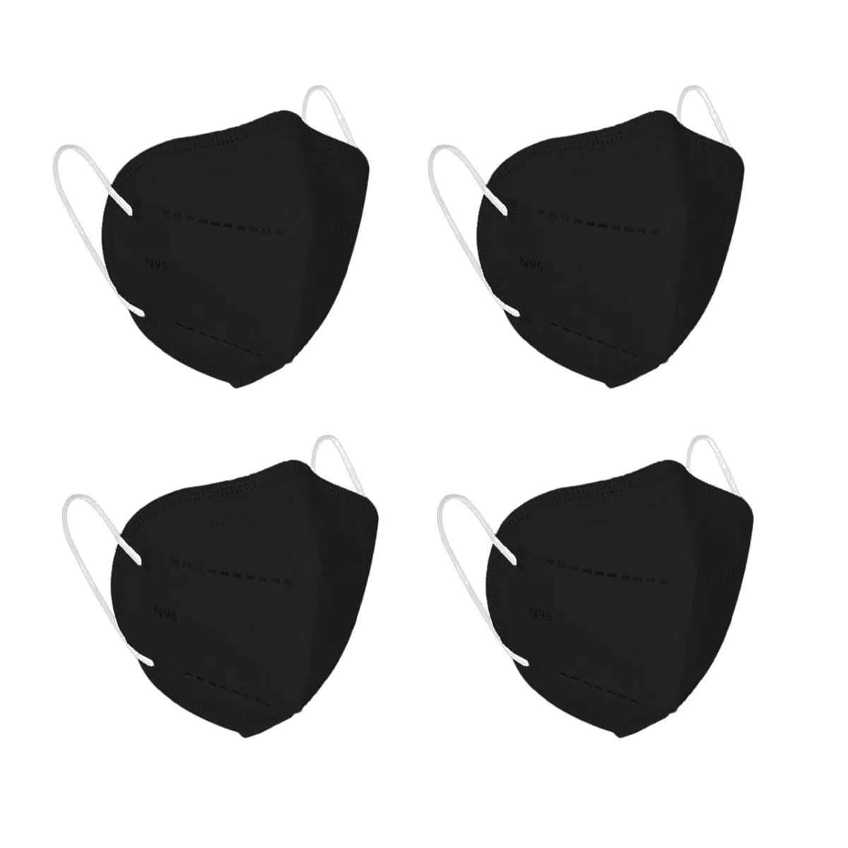 OOMPH Pack Of 4 Kn95/n95 Anti-pollution Reusable 5-layer Mask (black)