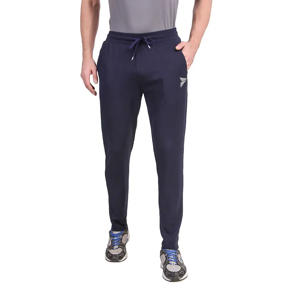 Fitinc Dobby Stretchable Trackpant for Men with Two Zipper Pockets,  Navy Blue  XXXL