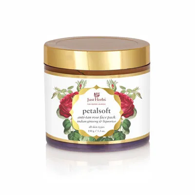 Just Herbs Petalsoft De Tan Rose Face Pack for Glowing Skin