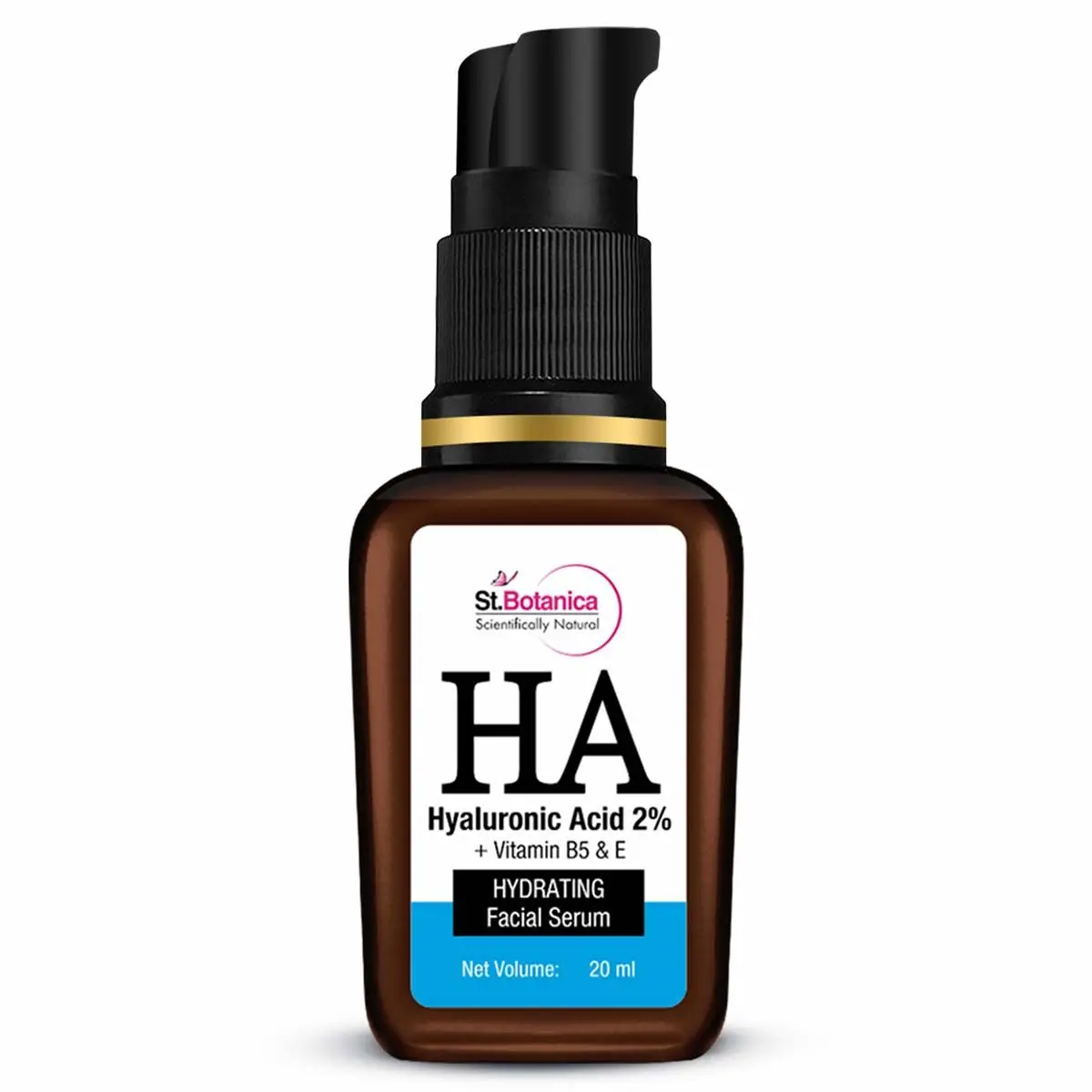 St Botanica Hyaluronic Acid 2% + Vitamin B5 Hydrating Face Serum for Intense Hydration, Plump & Glowing Skin, 20 ml