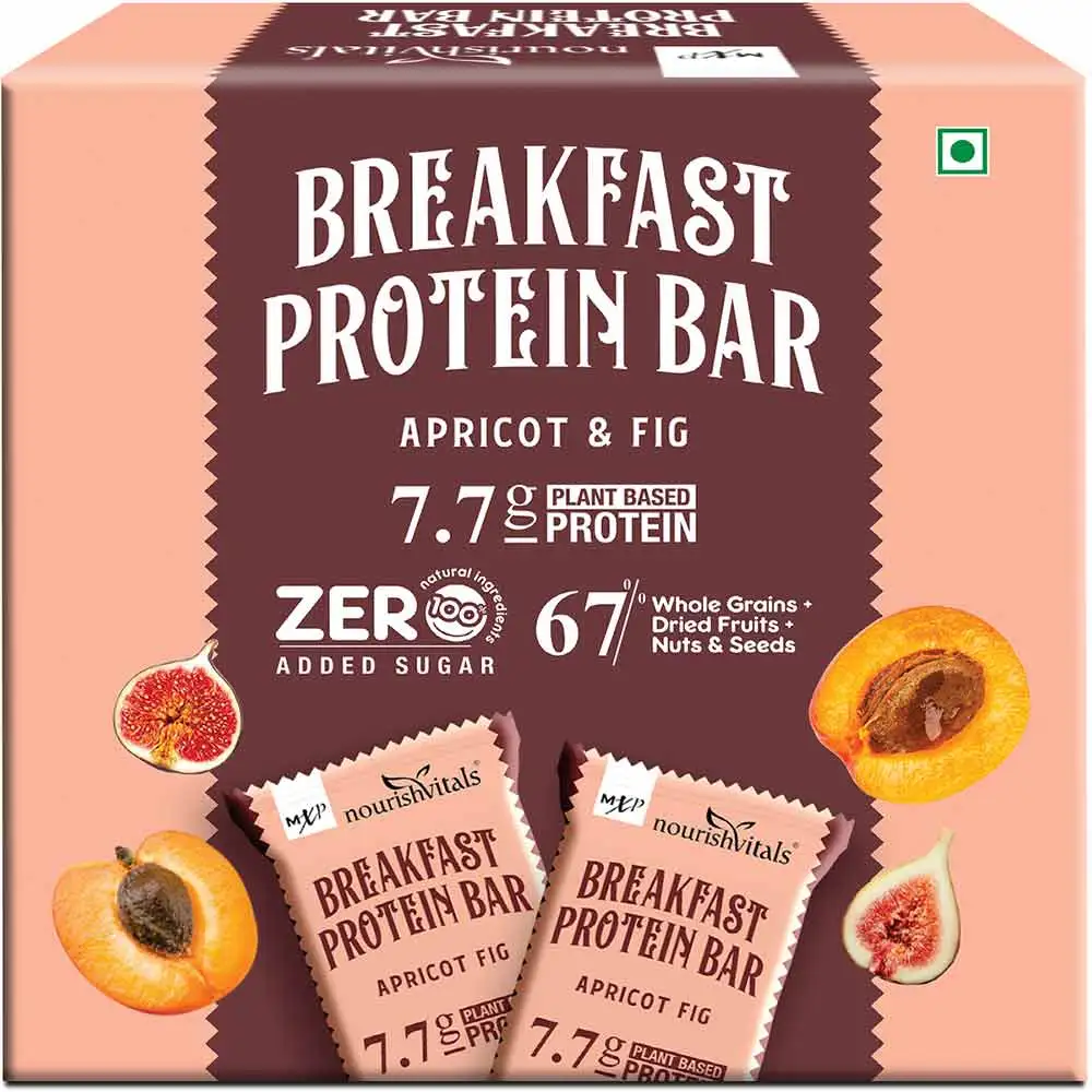 NourishVitals Breakfast Protein Bar,  5 bar(s)  Apricot & Fig