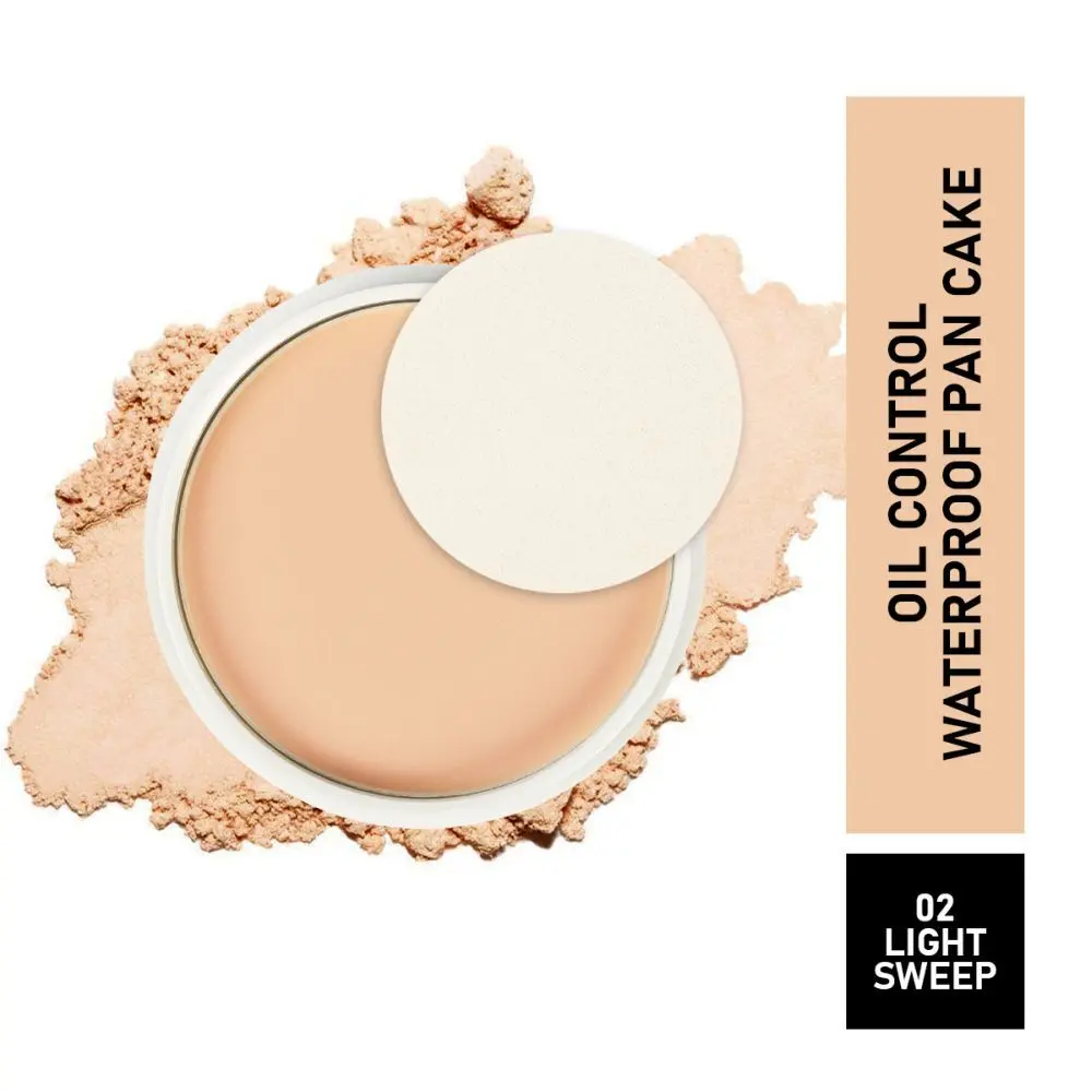 Matt look Oil control Waterproof Pan Cake, Face Makeup, Light Sweep (15gm)