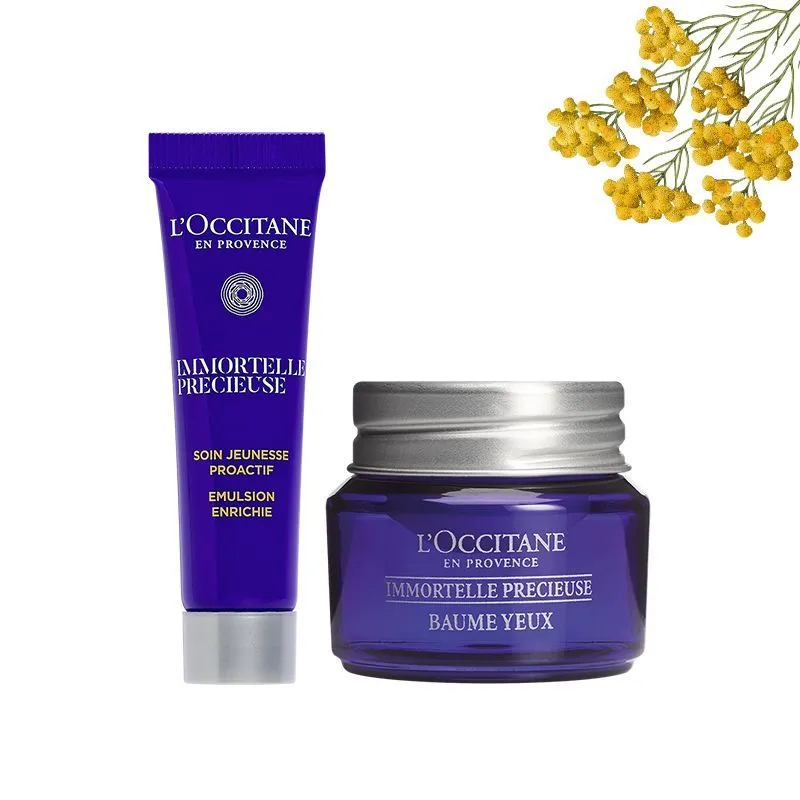 L'Occitane Immortelle Anti-Aging Face Emulsion & Eye Cream Travel Pack