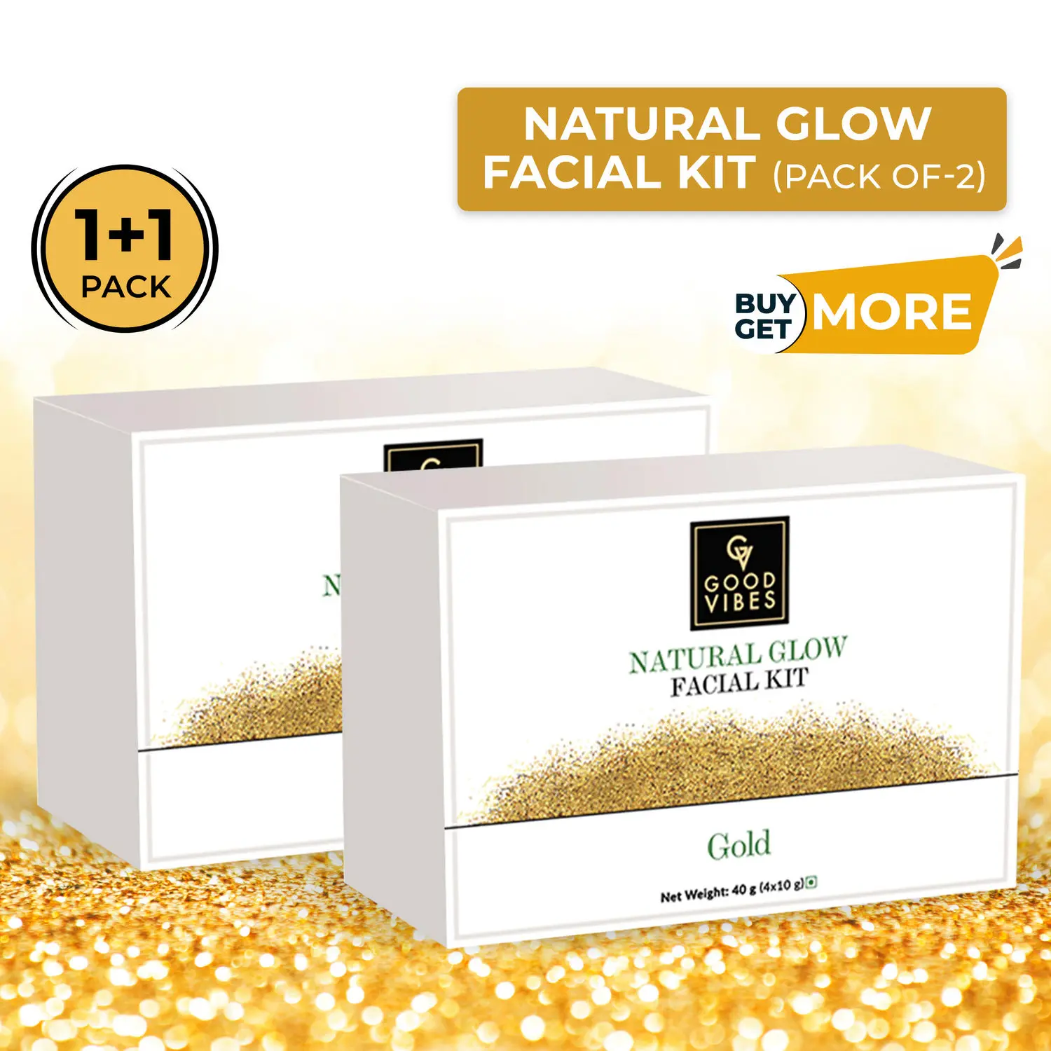 Good Vibes Gold Natural Glow Facial Kit (Pack of 2)