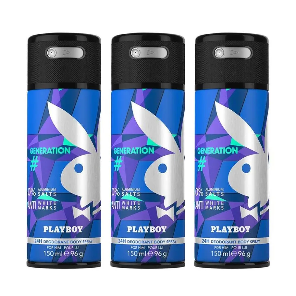 Playboy Generation Man Deodorant Spray (Pack Of 3)