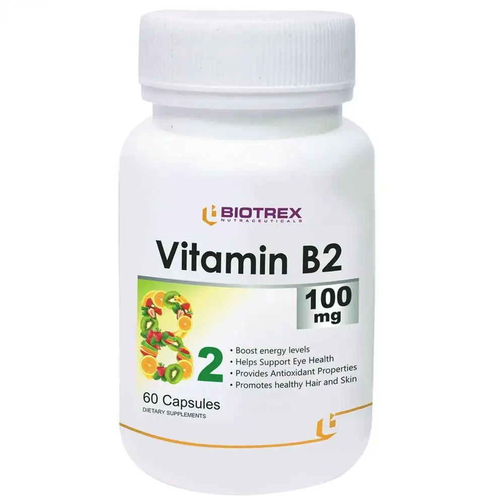 Biotrex Vitamin B2 (100 mg),  60 capsules  Unflavoured