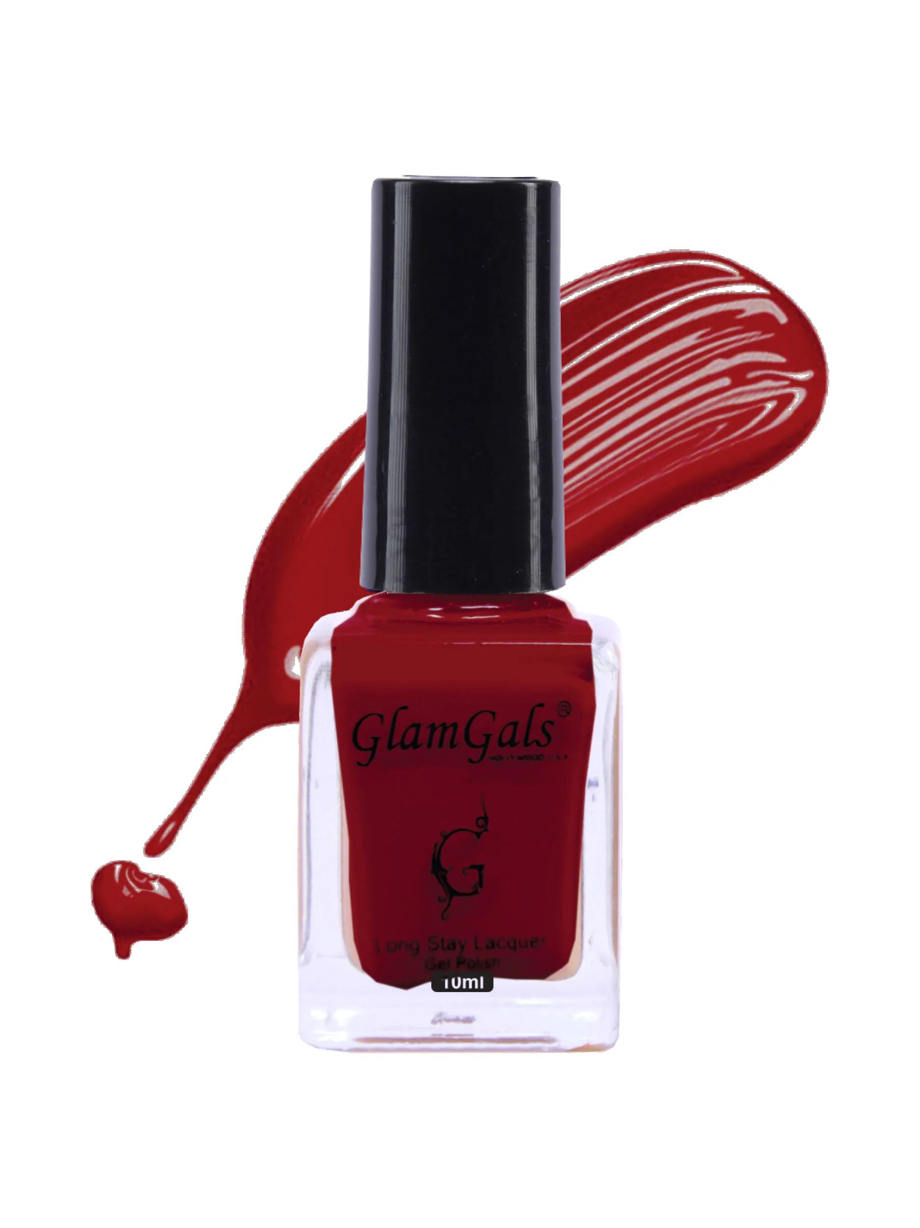 GlamGals Long Stay Lacquer,pastel Nail Polish ( Deep Red )