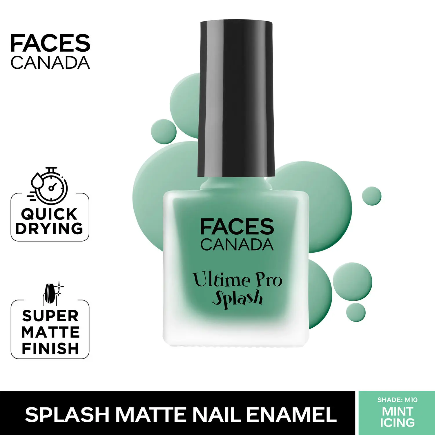 Faces Canada Ultime Pro Splash Nail Enamel Mint Icing M10 MRP 149