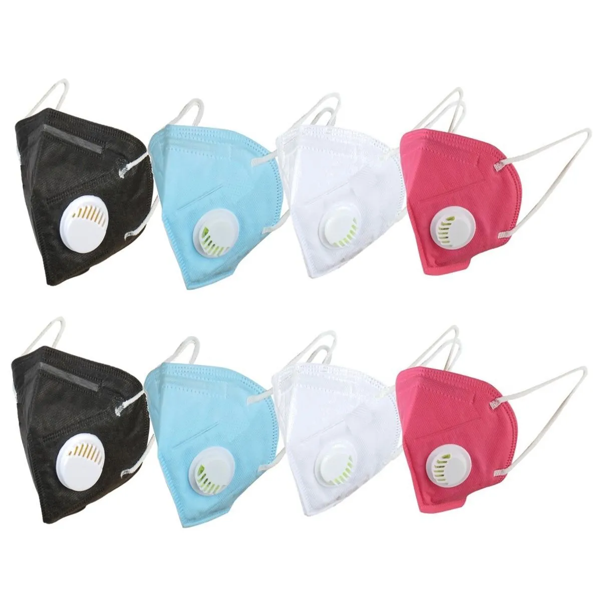 OOMPH Pack Of 8 Kn95/n95 Anti-pollution Reusable 5 Layer Mask Color: White Black Blue Pink