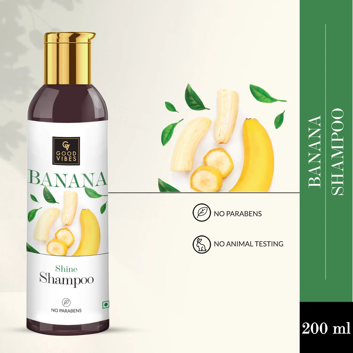 Good Vibes Banana Shine Shampoo | Nourishing, Moisturizing |No Parabens, No Animal Testing (200 ml)