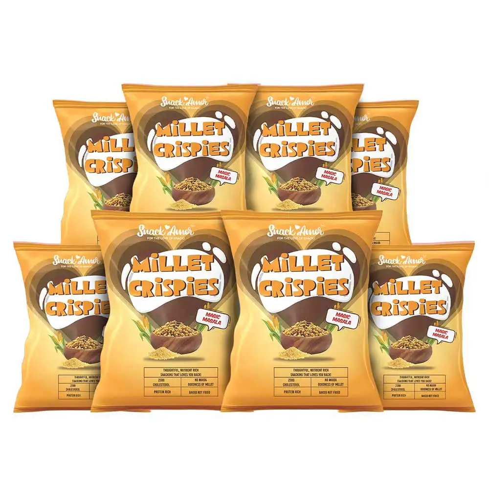 SnackAmor Millet Crispies,  Magic Masala (Pack of 8)  27 g