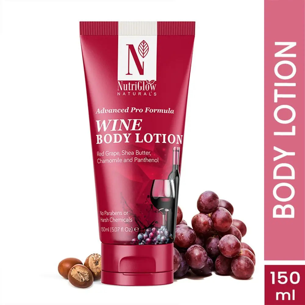 NutriGlow NATURAL'S Advanced Pro Formula Wine Body Lotion for Deep Nourishment Shea Butter, Dry and Sensitive Skin, 150ml