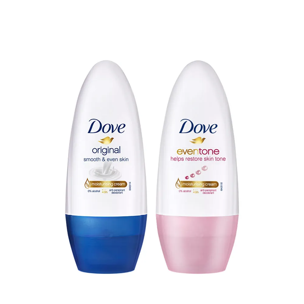 Dove Original & Eventone Deodorant Roll On For Women Combo