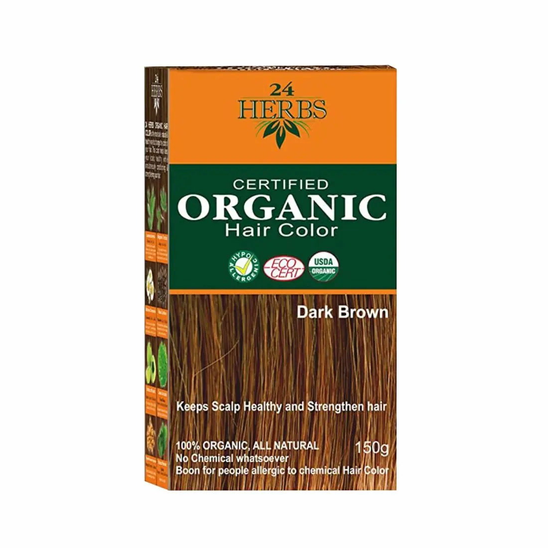 24 HERBS Certified Organic Hair Color Dark Brown- (150 g)