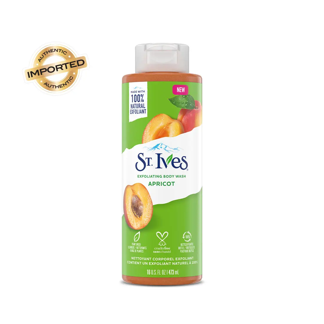 St. Ives Exfoliating Apricot Body Wash/Shower gel For Women| 100% Natural Extracts | Cruelty Free | Paraben Free |473ml