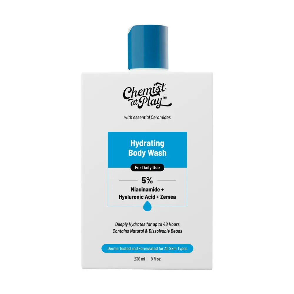 Chemist at Play Hydrating Body Wash with Ceramides | 3% Pentavitin + 8% Zemea + 1% Niacinamide | For dry, flaky skin, stretchy and normal skin | 473 ml