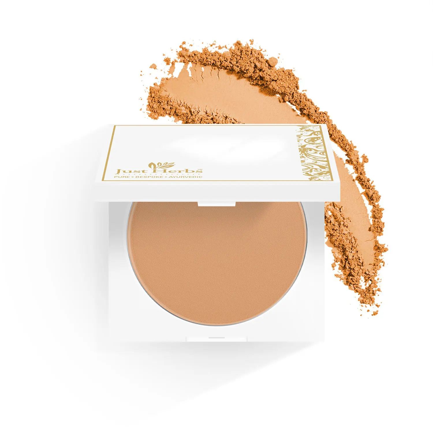 Just Herbs Compact Powder Mattifying & Hydrating With SPF 15 + For All Skin Types Talc & Fragrance Free - 02 Ivory