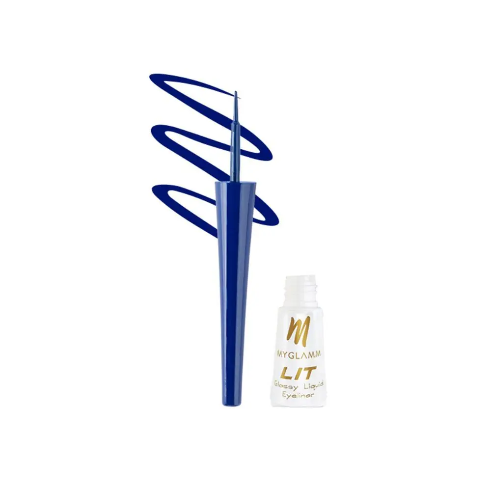 MyGlamm LIT Glossy Liquid Eyeliner-Blue Birthday (3.5 ml)