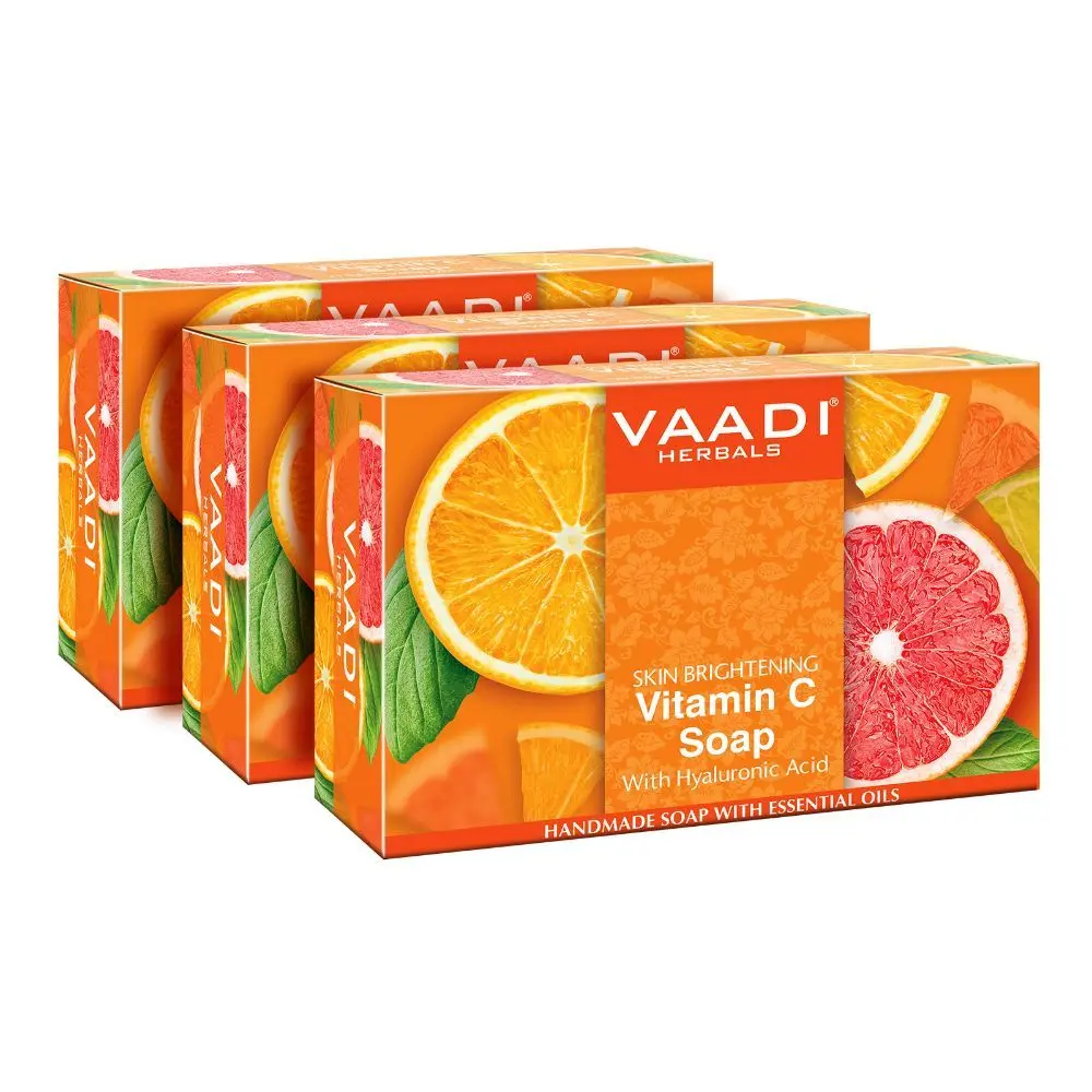 Vaadi Herbals Vitamin C Soap For Tan Removal & Instant Brightening (75 gms X 3) (Pack of 3)