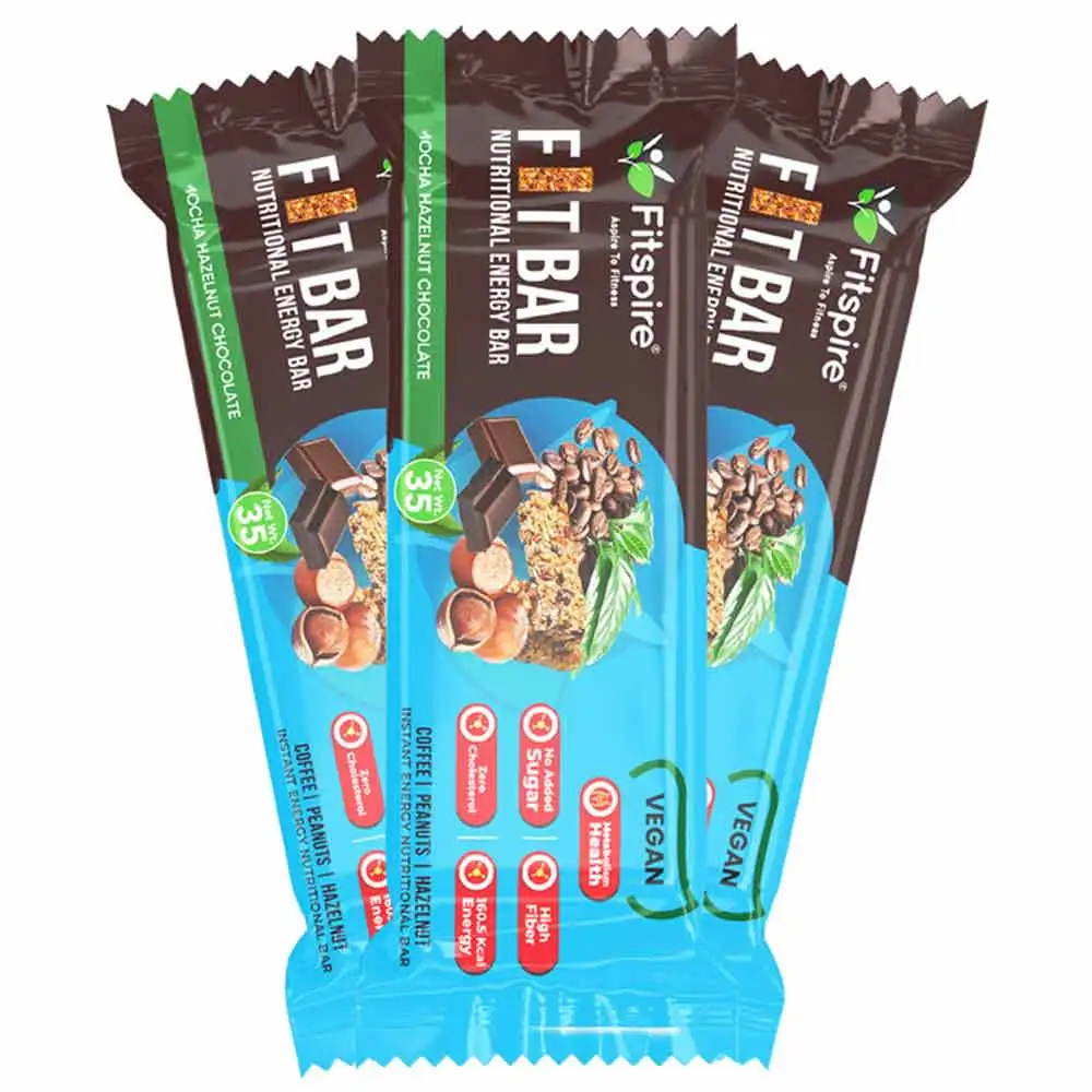 Fitspire Nutritional Energy Fit Bar,  1 bar(s)  Mocha Hazelnut Chocolate Pack of 3