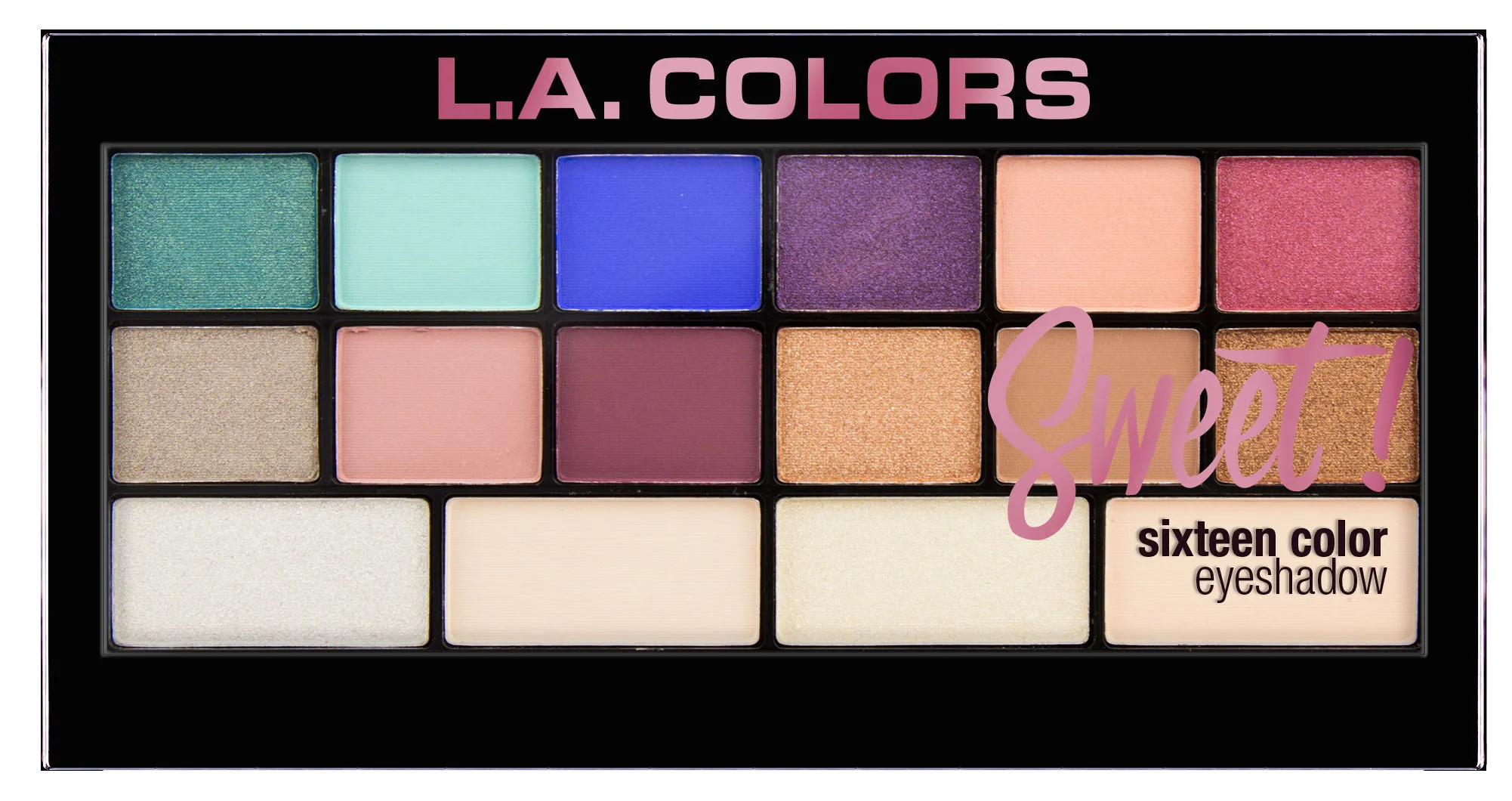 L.A. Colors Sweet! 16 Color Eyeshadow Palette - Playful