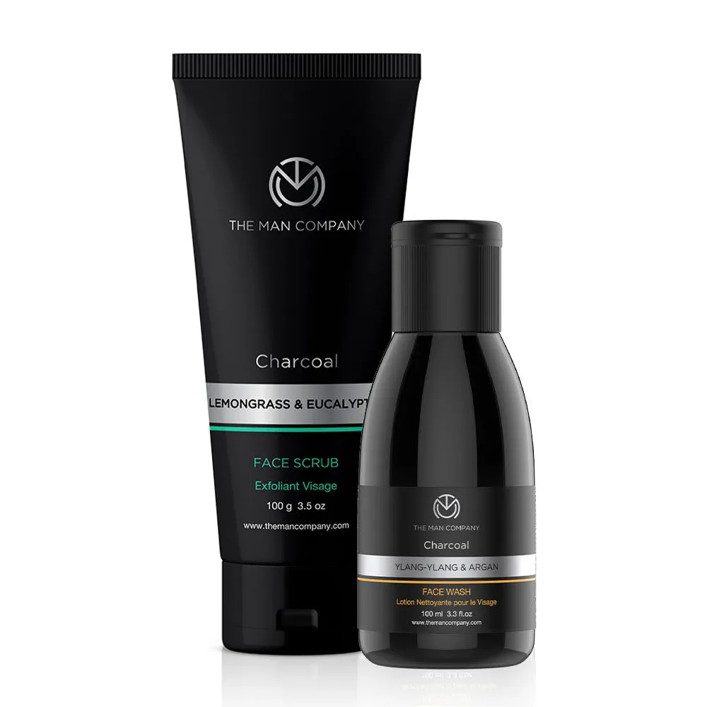 The Man Company De-Tan Power Combo (Charcoal Face Wash + Charcoal Scrub)