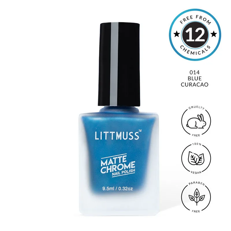 Littmuss Nail Polish Matte Chrome Nail Paint - Blue Curacao - 014