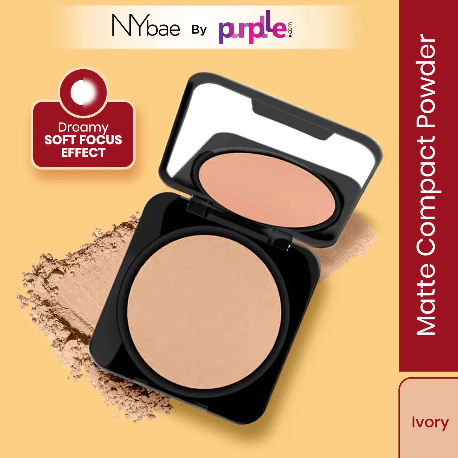 NY Bae Runway Radiance Compact Powder - Pale Ivory 01 (9 g) | Fair Skin | Matte Finish | Rich Colour | Blurs Imperfections | Long Wearing