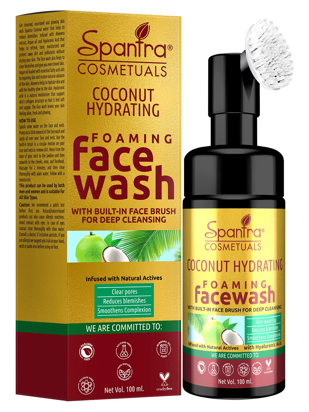 Spantra Coconut Hydarating Foaming Face Wash, 100ml