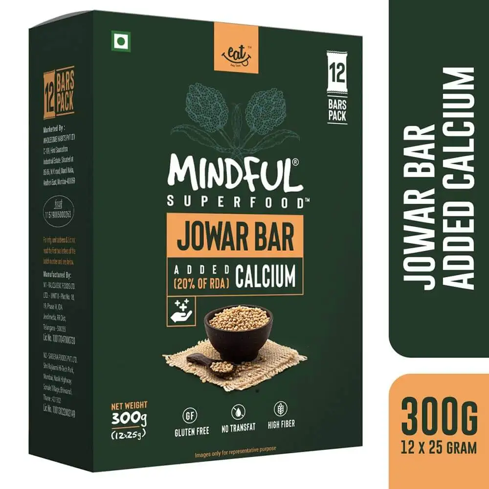 Eat Anytime Mindful Millet Energy Bars,  12 Piece(s)/Pack  Jowar with Added Calciuim