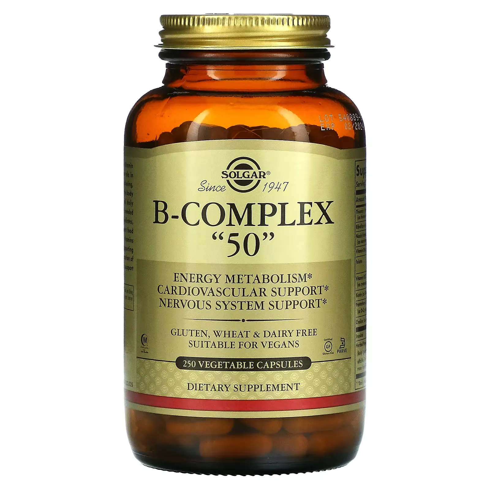 B-Complex "50", 250 Vegetable Capsules