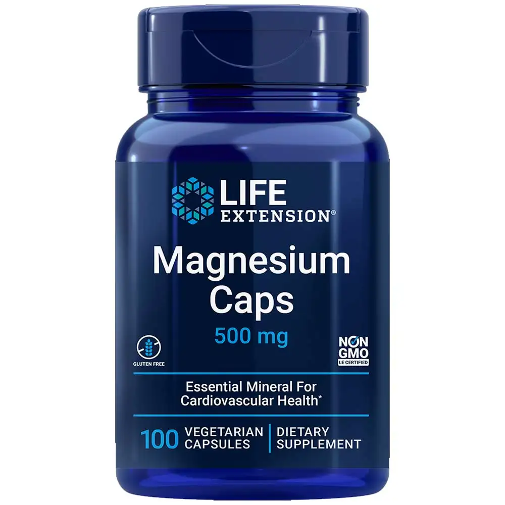 Life Extension Magnesium Caps (500mg),  Unflavoured  100 veggie capsule(s)