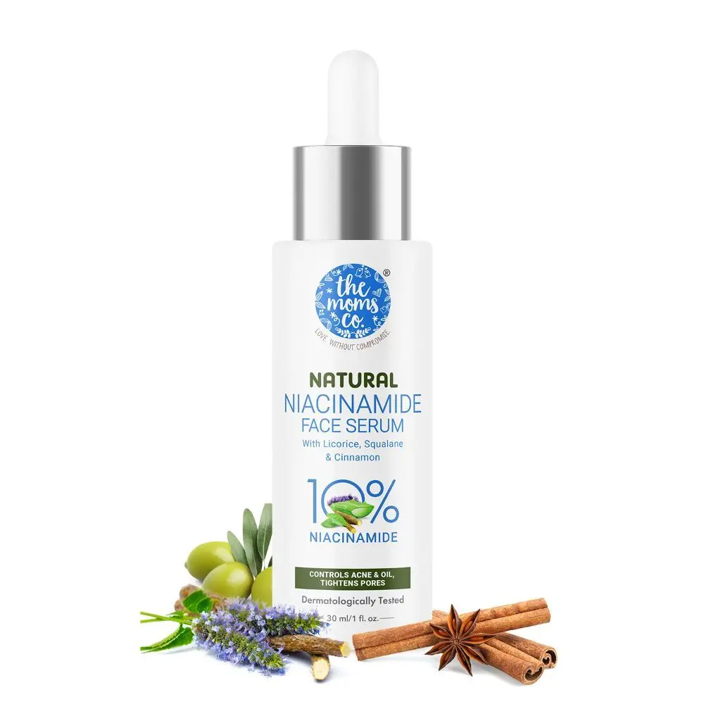 The Moms Co. Natural Niacinamide Face Serum with 10% Niacinamide Reduce Acne Scars & Excess Oil (30 ml)