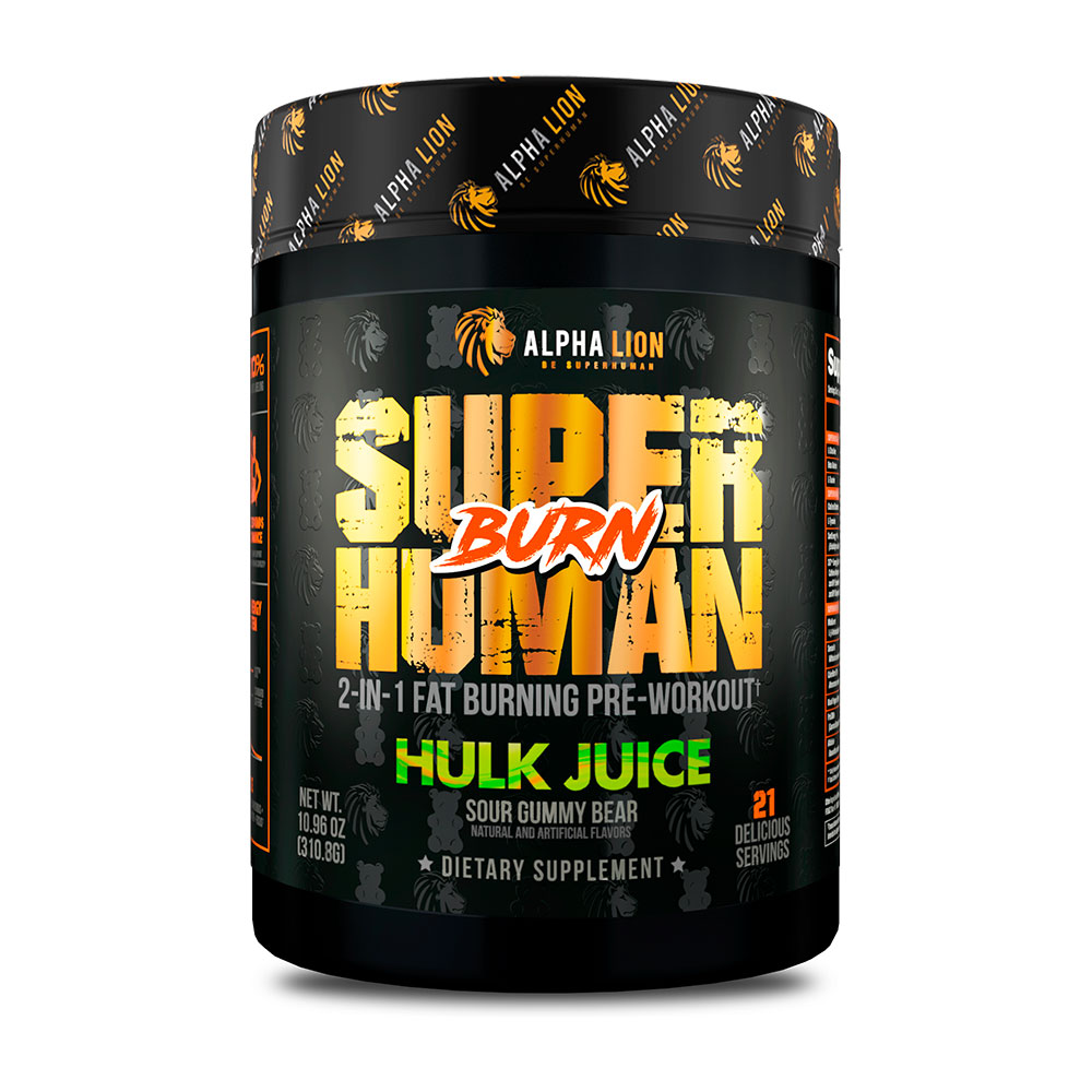 SuperHuman Burn - Hulk Juice (Sour Gummy Bear) - 21 Servings - New Formula