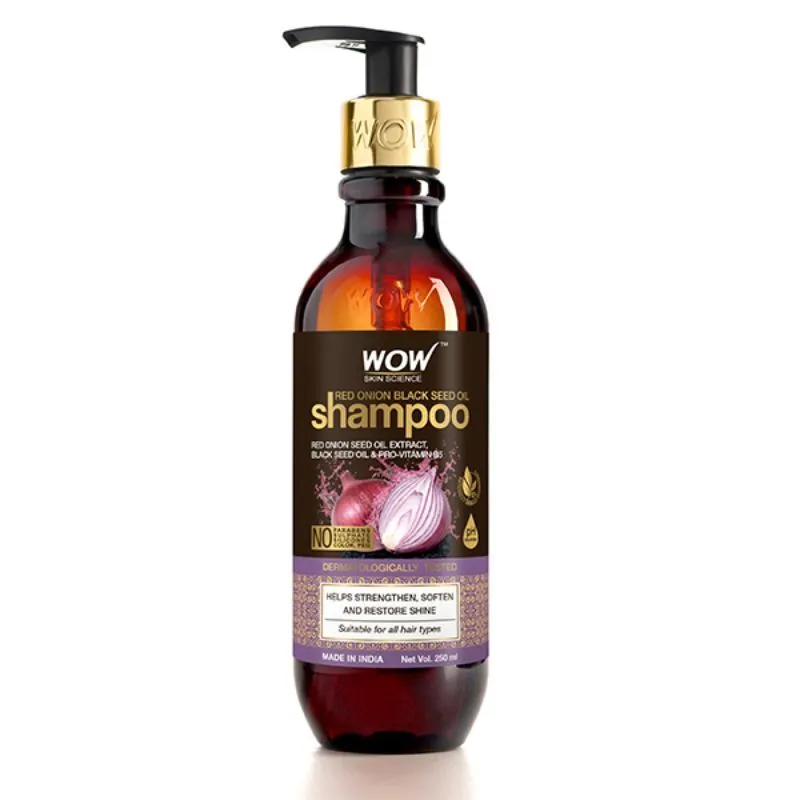 WOW Skin Science Red Onion Black Seed Oil Shampoo With Red Onion Seed Oil Extract, Black Seed Oil