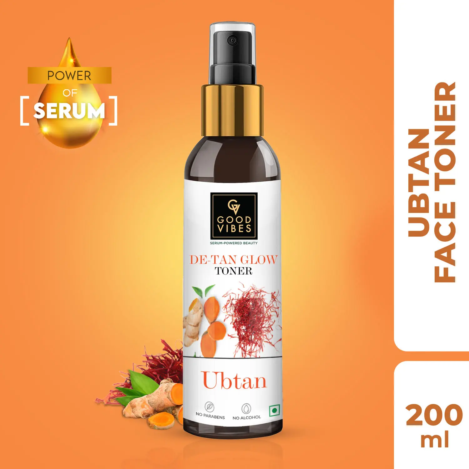 Good Vibes Ubtan De-tan Glow Toner with Power of Serum (200ml)