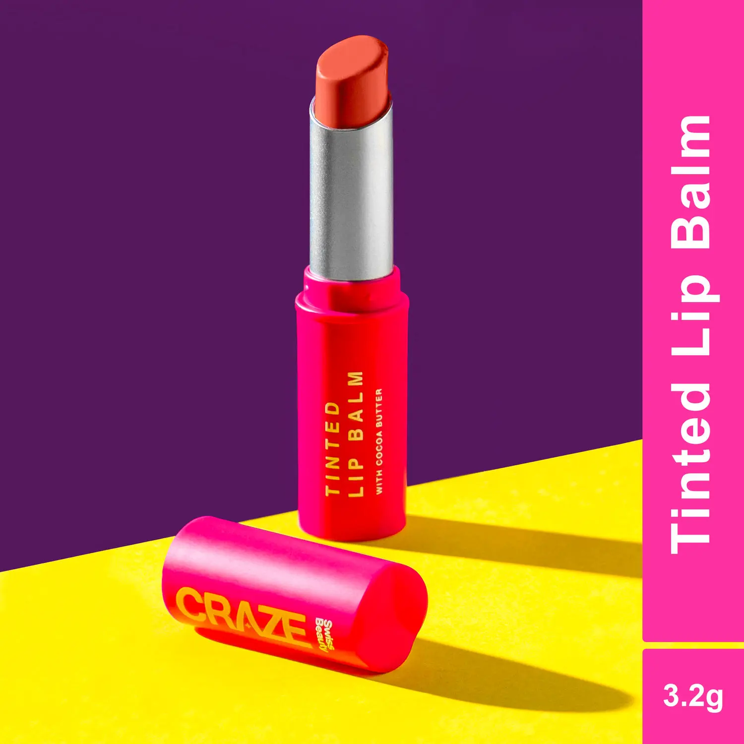 Swiss Beauty CRAZE Tinted Weightless Lip Balm | Sheer Coverage | Hydrating | With Cocoa Butter 05 Fresh Orange