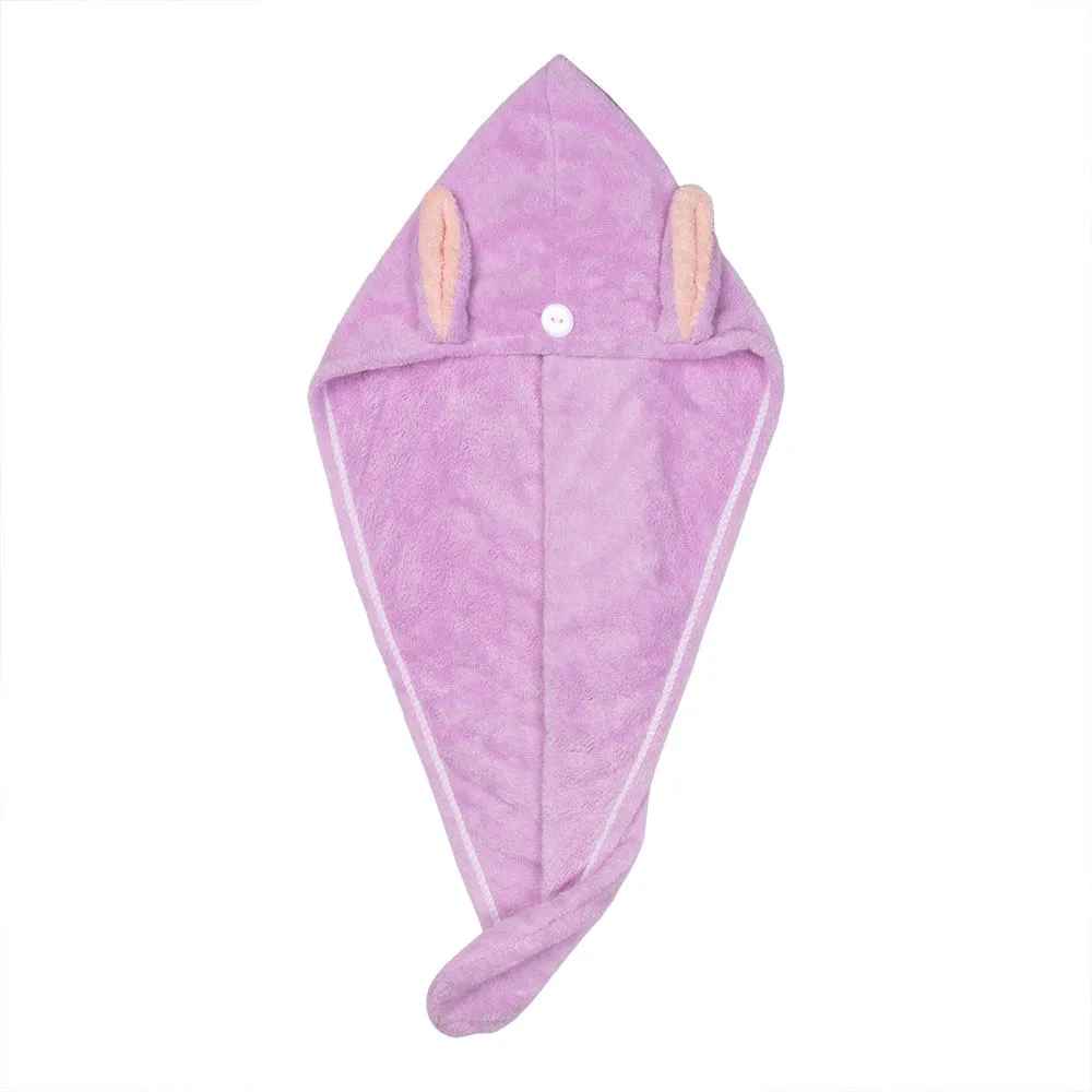 Streak Street Microfiber Hair Wrap Towel - Lilac Bunny