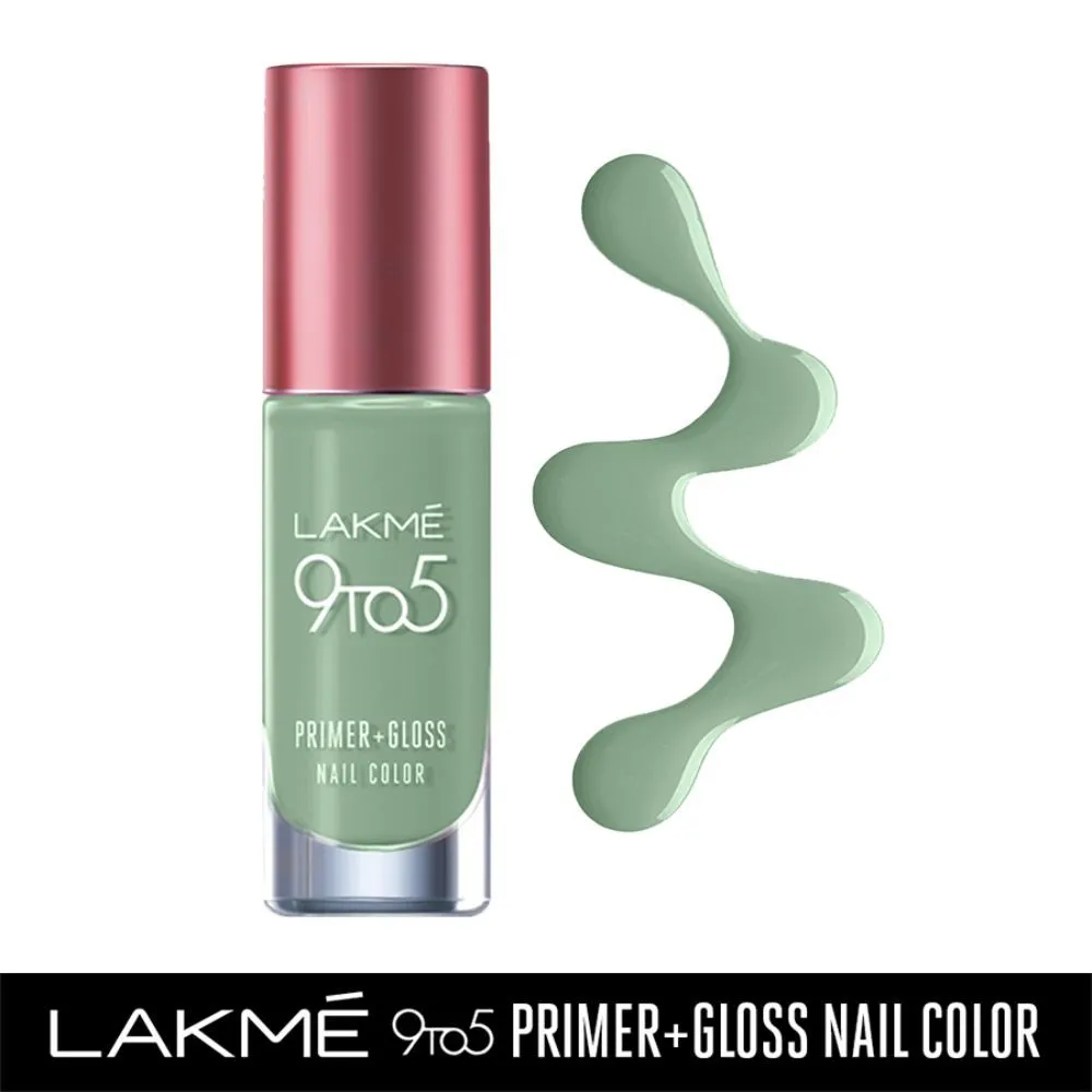 Lakme 9 To 5 Primer + Gloss Nail Colour - Green Pistachio