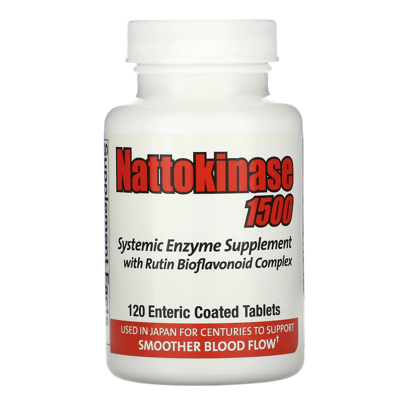 Nattokinase 1500, Systemic Enzyme Supplement, 120 Enteric Coated Tablets